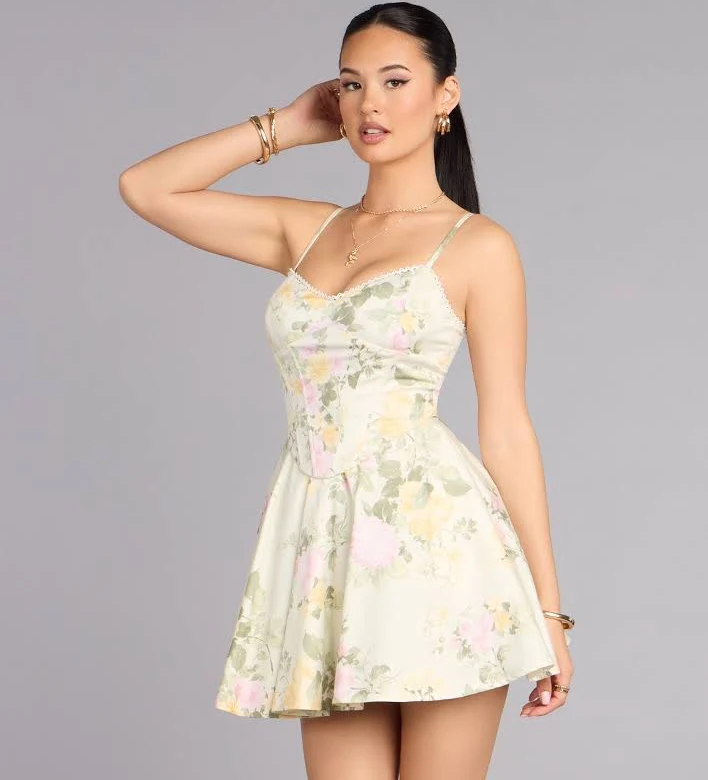 dress Windsor Spring Fling Floral Satin Skater Dress Windsor $59.9