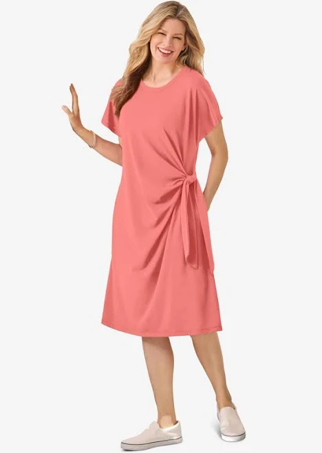 dress Woman Within Plus Size Side Knot Tee Dress Woman Within $22.49