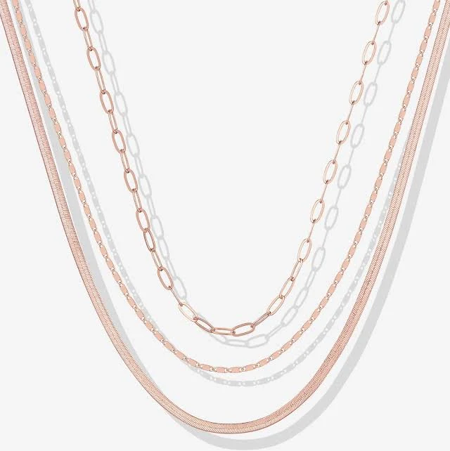 accessory Women Pavoi 14K Gold Plated Layered Triple Fashion Jewelry PAVOI $18.45