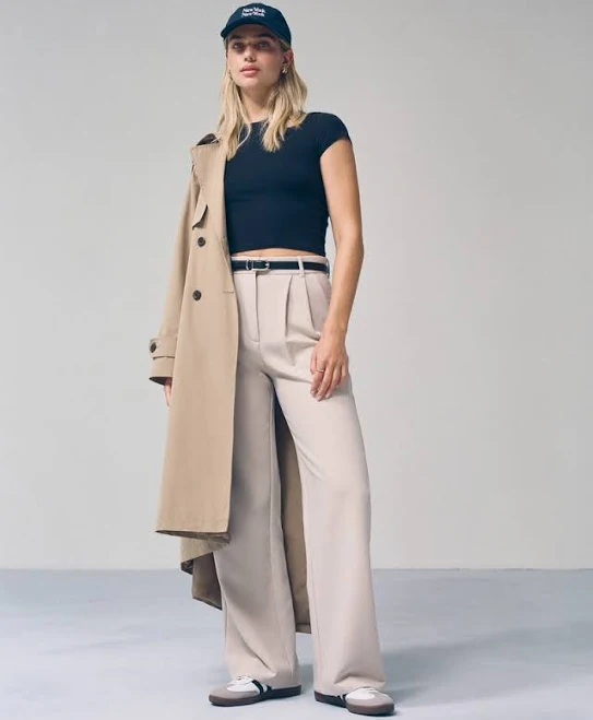 bottoms Women's Abercrombie & Fitch A&F Sloane Tailored Wide Leg Pant Abercrombie & Fitch $26.97