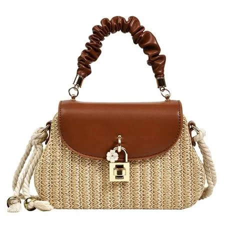 bag Women's Boho Straw Crossbody Bag with Leather Top Handle Walmart - Artisan Space Limited $37.68