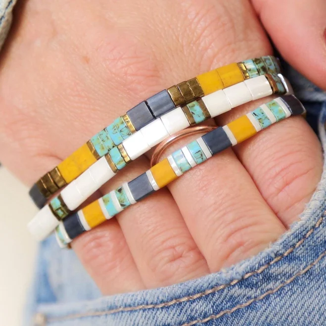accessory Women's Boho Tila Bead Bracelets Etsy - MackandRex $43.49