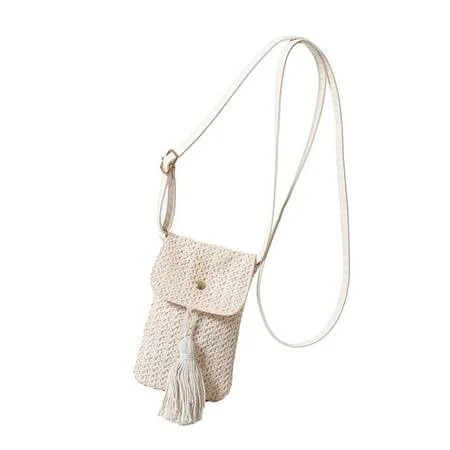 bag Women's Boho Woven Straw Crossbody Phone Bag with Tassel Walmart - yuhua Co.,Ltd $12.41