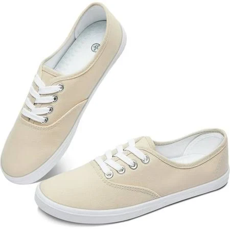 shoes Women's Canvas Lace-Up Sneakers Walmart - Obtaom Shoes $20.99