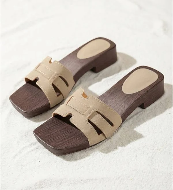 shoes Women's Casual Wood Grain Sole Slide Sandals LightInTheBox $18.99