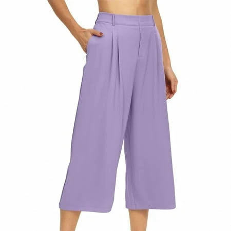 culottes Women's Cropped Wide Leg Linen Culottes with Pockets Walmart - Ahdbta $13.14