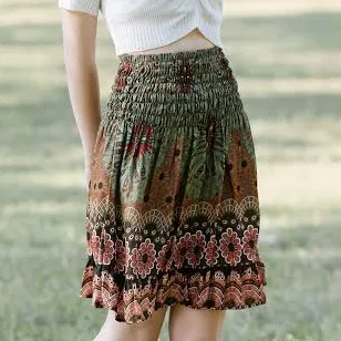 mini skirt Women's Floral Printed Circle Skirt Etsy - Lannaclothesdesign $27.95