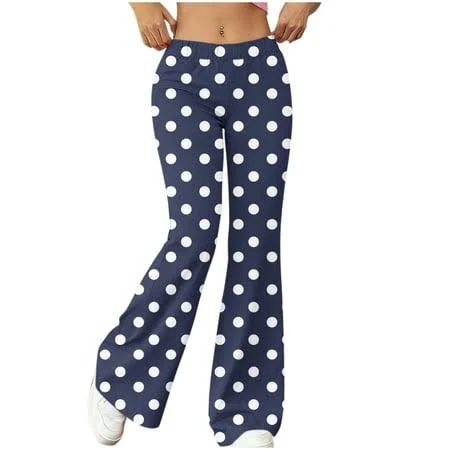 palazzo pants Women's Flowy Wide Leg Polka Dot Pants with Pockets Walmart - Clothing specialty store $19.59