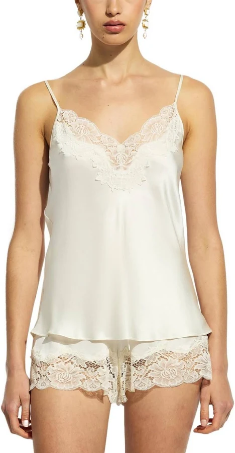 top Women's Ginia Silk Lace Cami Bloomingdale's $128