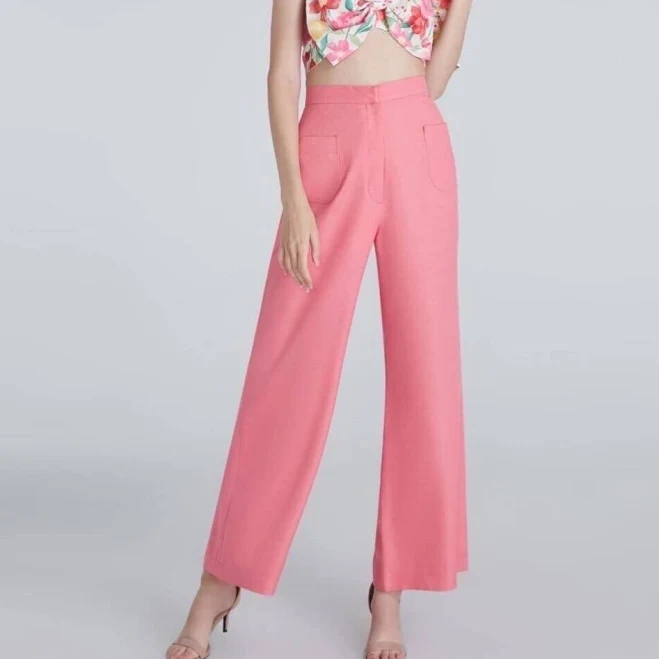 pants Women's High Waist Wide Leg Crepe Twill Palazzo Pants Etsy - Seller $71.1