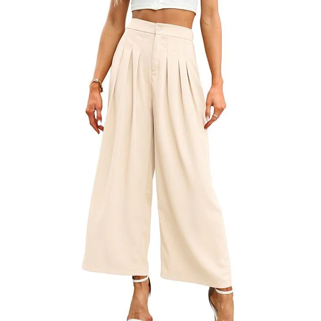 pants Women's High Waisted Wide Leg Dress Pants Office Work Trousers Flowy Pant, Size: Medium, Beige Kohl's $30.99