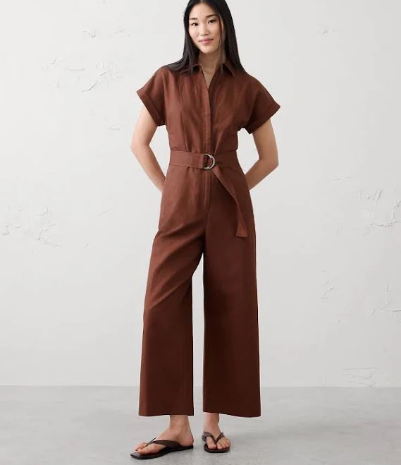 jumpsuit Women's Linen-Blend Jumpsuit Banana Republic Factory $80