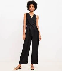 jumpsuit Women's Loft Tie Front Linen Blend Jumpsuit LOFT $39.99