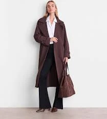 trench coat Women's Loft Versa Crepe Drape Oversized Trench Coat LOFT $77.93