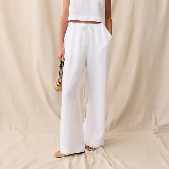 pants Women's Marine Layer Linen Drawstring Wide Leg Pants Marine Layer $80