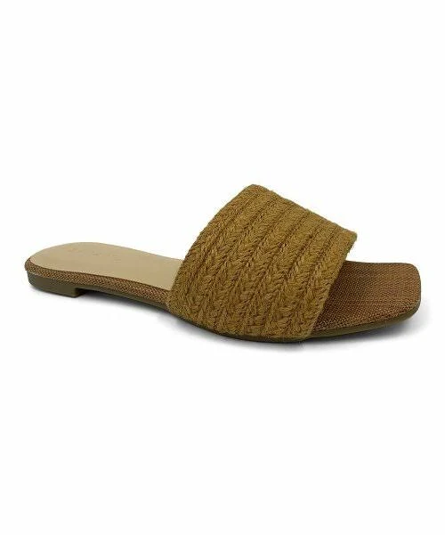 shoes Women's Natural Woven Espadrille Slide Flat Sandals Square Open Toe eBay - ck_salez $18.77