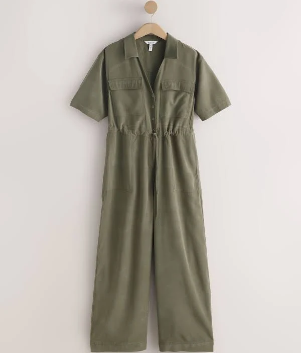 jumpsuit Women's Next Short Sleeve Utility Wide Leg Jumpsuit Next USA $117