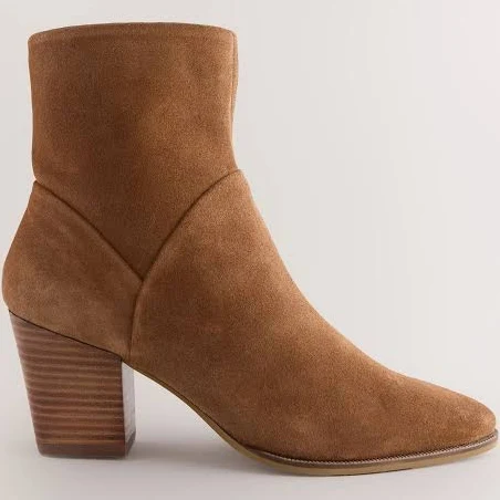 shoes Womens NEXT Tan Brown Suede Western Block Heel Ankle Boots US Next USA $110