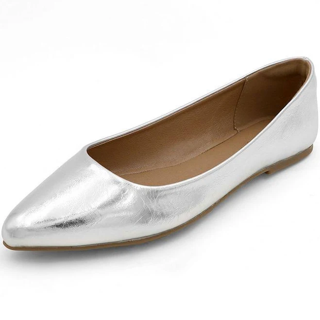 shoes Women's Pointed Toe Ballet Flats - Classic Everyday Comfort Shoes, Size: 8, Silver Kohl's $34.99