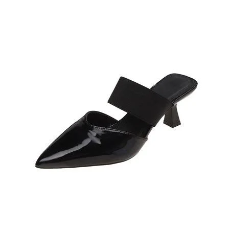 shoes Women's Pointed Toe Kitten Heel Patent Leather Mule Sandals Walmart - Xfvqtps Fashion $22.99