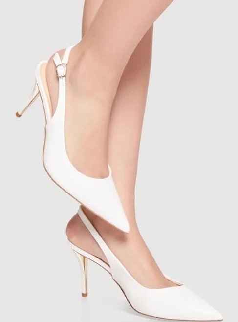 shoes Women's Pointed Toe Slingback Stiletto Heels Rainbow Shops $27.99