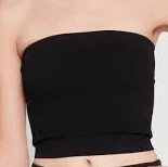 tube top Womens Ribbed Knit Seamless Tube Top, Black, Size M-L - Rainbow Shops Rainbow Shops $5.99