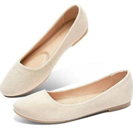 shoes Women's Round Toe Faux Leather Ballet Flats Walmart - Obtaom Shoes $20.67