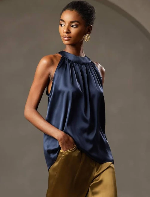 top Women's Silk Halter Top SilkSilky $59.95