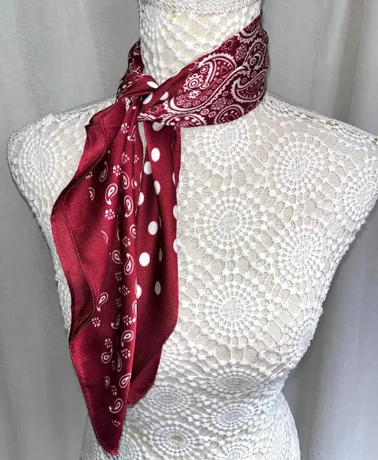 accessory Women's Silk Polka Dot Square Scarf Etsy - Seller $23.45