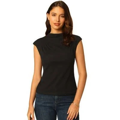 top Women's Sleeveless Slim Fit Mock Neck Blouse Target $23.99