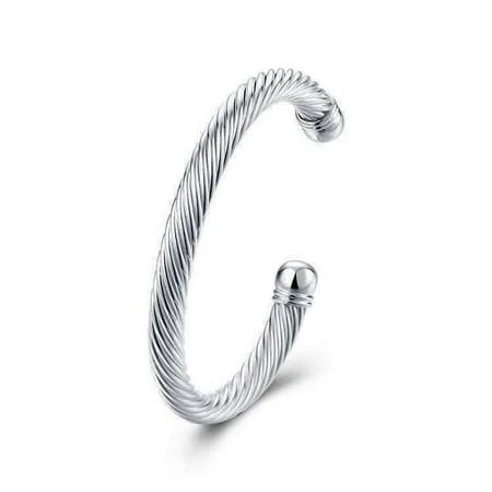 accessory Women's Swirling Silver Bold Bangle Cuff Bracelet Walmart - Feshionn IOBI $14.88