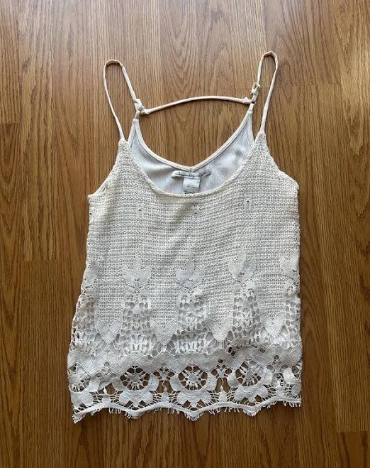 crop top Y2K American Rag Crochet Racerback Tank Etsy - Seller $20