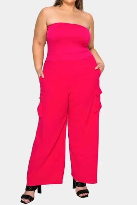 jumpsuit Yumi Strapless Cargo Jumpsuit In Fuchsia ModeSens $65
