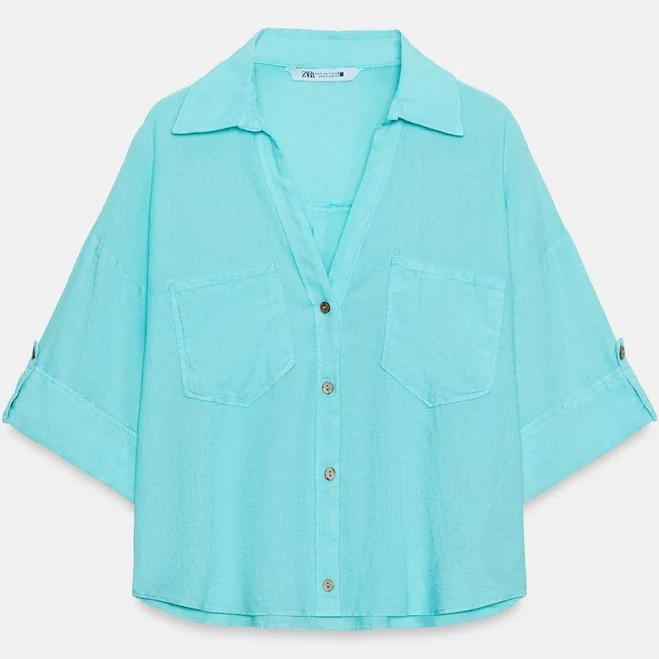 two piece set Zara Linen Blend Short Shirt Zara USA $39.9