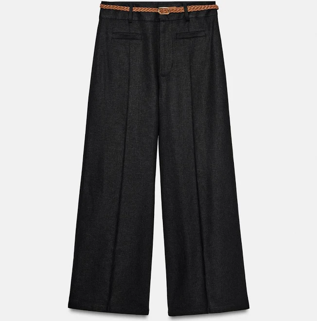 culottes Zara Linen Culottes with Woven Belt Zara USA $59.9