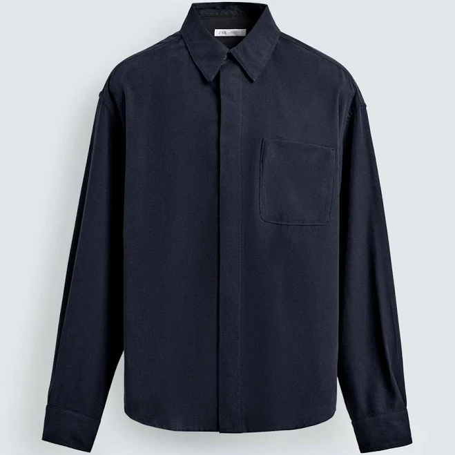 outerwear Zara Men's Relaxed Fit Flowy Shirt Zara USA $59.9