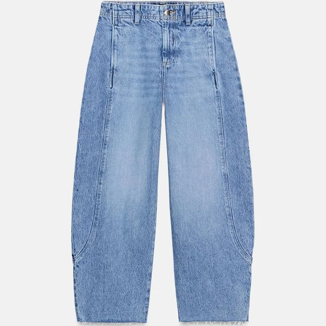 jeans Zara Z1975 High Waisted Barrel Crop Jeans Zara USA $59.9