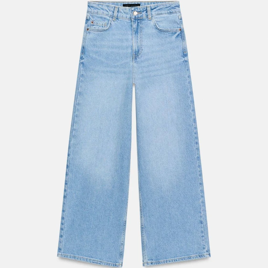 bottom Zara Z1975 High-Waisted Culotte Comfort Jeans Zara USA $49.9