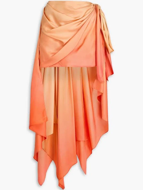 ultra-mini skirt Zimmermann Draped dégradé silk-twill mini skirt - Women - Orange Skirts - 00 THE OUTNET $540