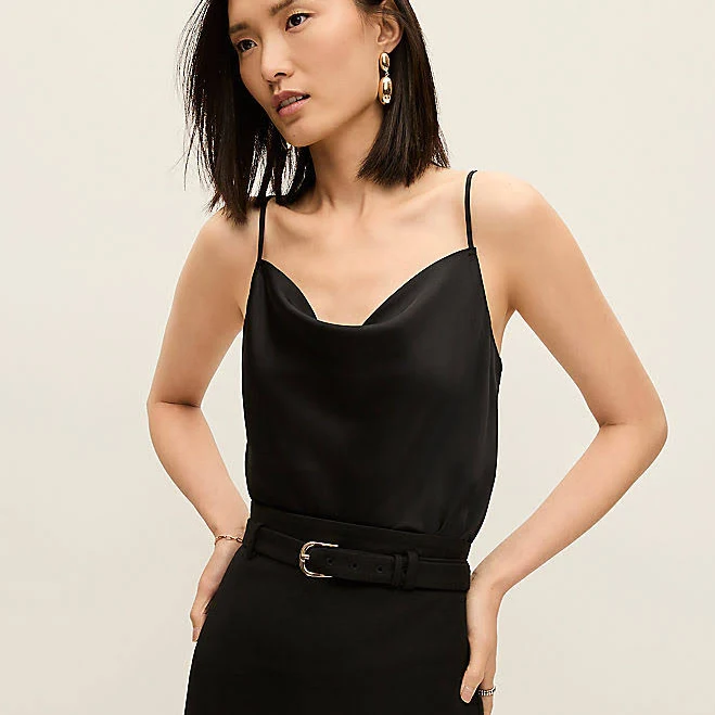 Ann Taylor Women's Satin Cowl Neck Tank Top