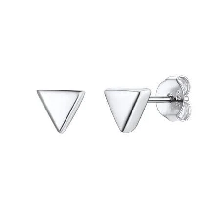 Chicsilver Sterling Silver Hypoallergenic Minimalist Triangle Studs