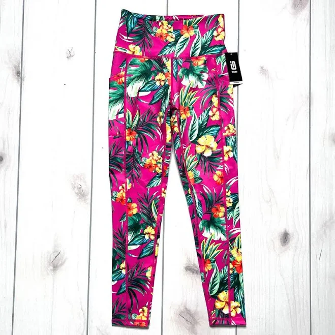 ID Ideology Women's Tropical Side Pocket 7/8 Leggings