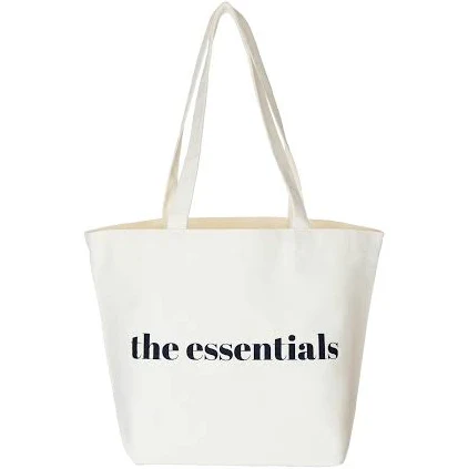 The Essentials Off-White Canvas Tote Bag, Minimalistic, Aesthetic, Reusable, Natural Cotton, Sustainable, Eco-Friendly