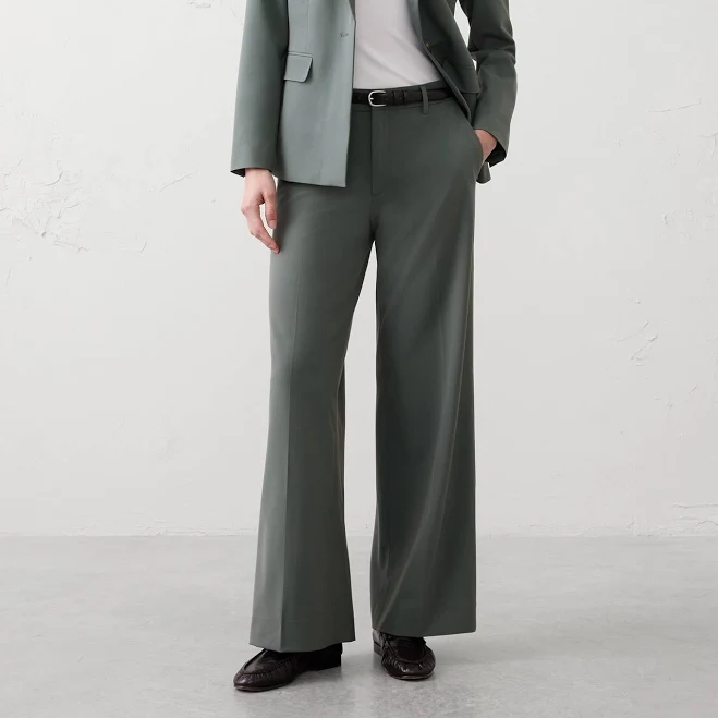 Women's Wide-Leg High-Rise Sculpted Trouser