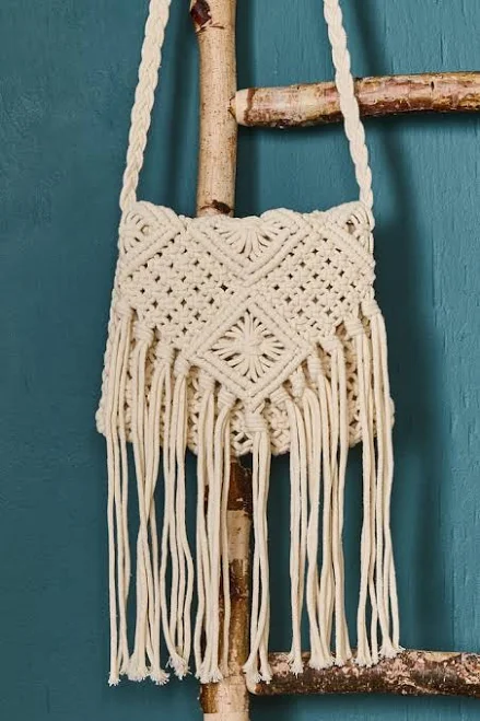 Macrame Fringe Crossbody Bag