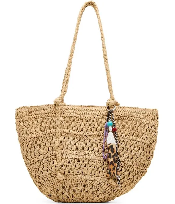 Steve Madden Women's Tydes Raffia Shopper Tote