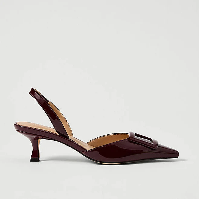 Ann Taylor Women's Patent Pointy Toe Slingback Pump