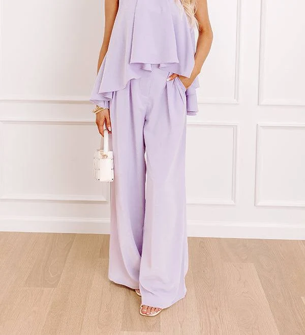 Courtyard Charm High Waist Wide Leg Pants