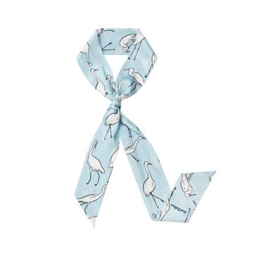 Little Egret Silk Neck Bow Scarf