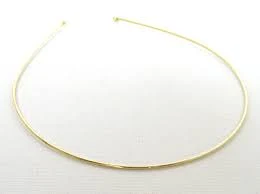 Gold Thin Metal Gilt Narrow Wire Headband for Women, Teens, Unisex Fashion Hair Accessory, Casual or Glamorous Occasion